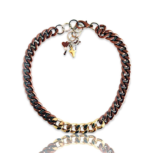 "Boho Chic Double Color Choker Necklace with Charms - Trendy and Stylish Jewelry in 2 Colors!"