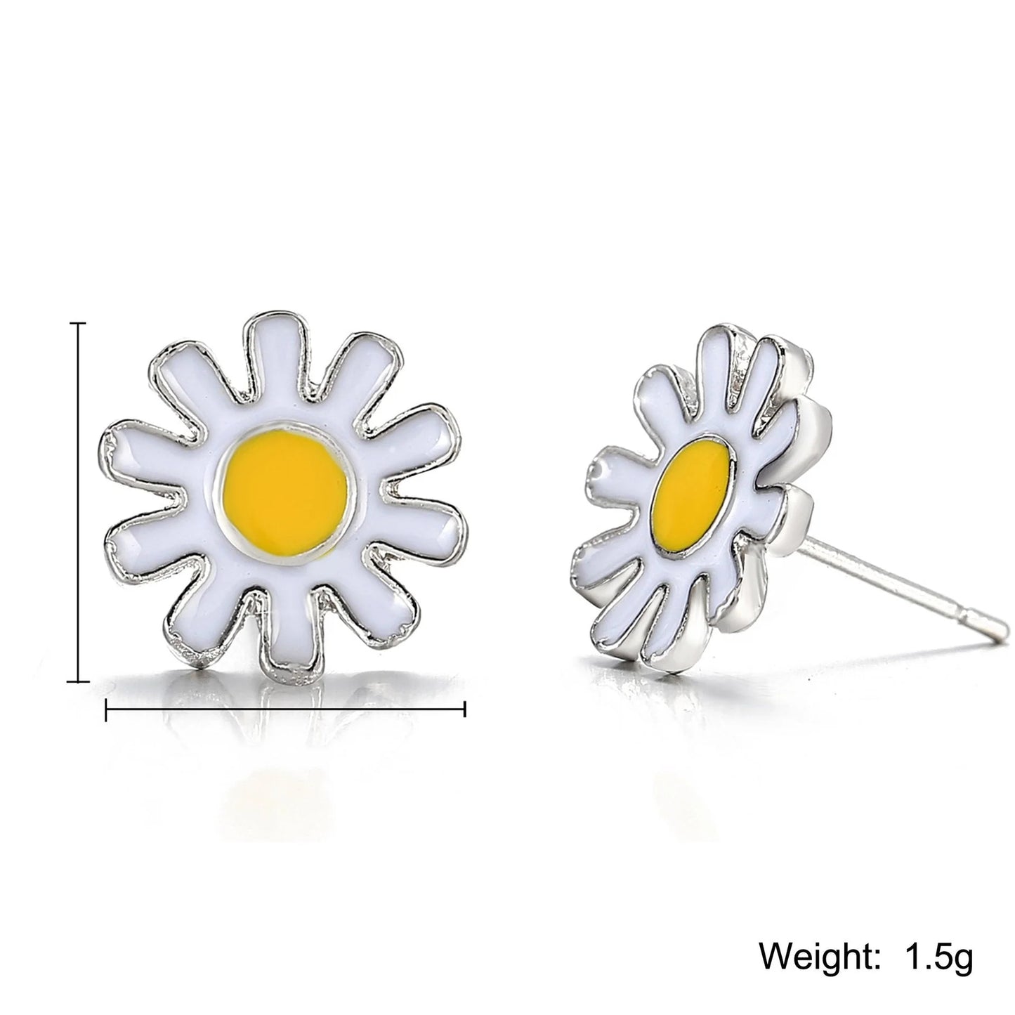 "Exquisite 3-Piece Daisy Flower Jewelry Set - Elegant 18K White Gold Plated Set with Stunning ITALY Design"