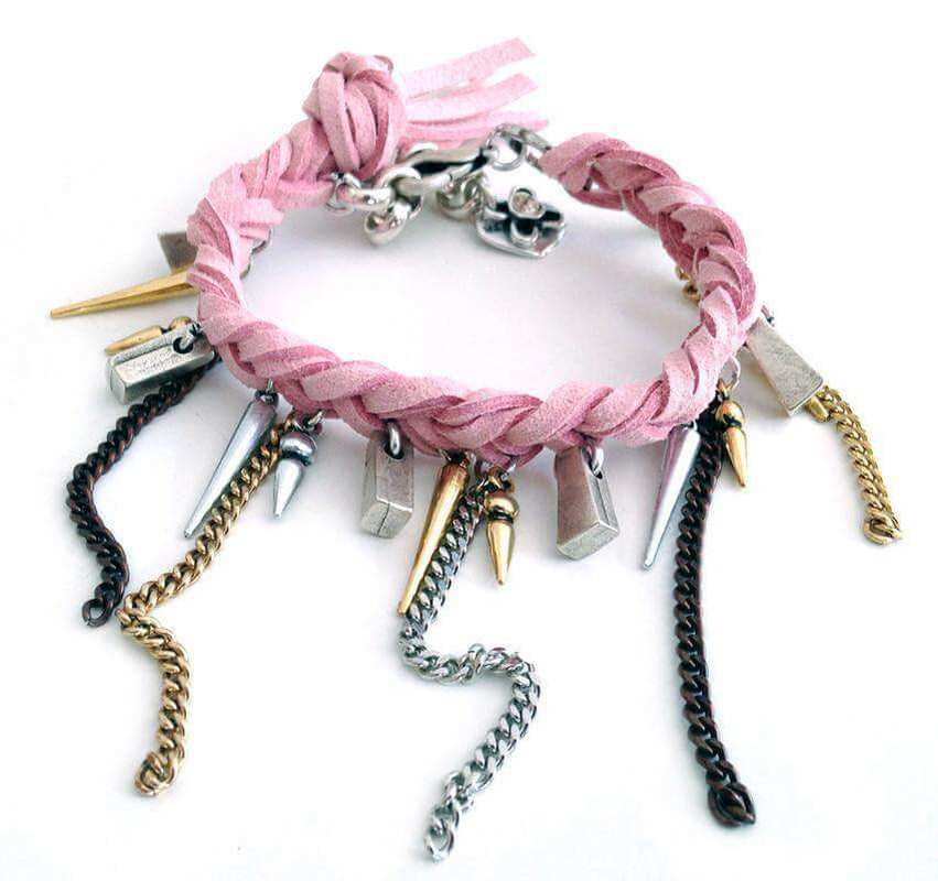 "Boho Chic Fringe Leather Bracelet with Swarovski Crystals - Trendy and Stylish!"